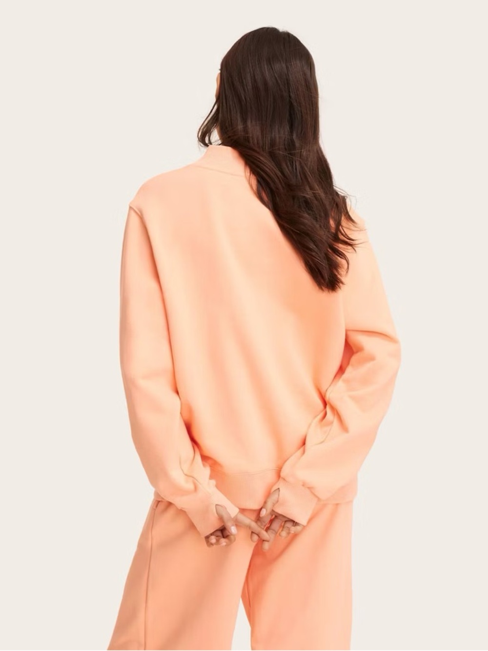 🎯🧡NWT! Peach Orange Mockneck Pullover Sweatshirt PARKE x TARGET - Size XXS/XS - Picture 5 of 10